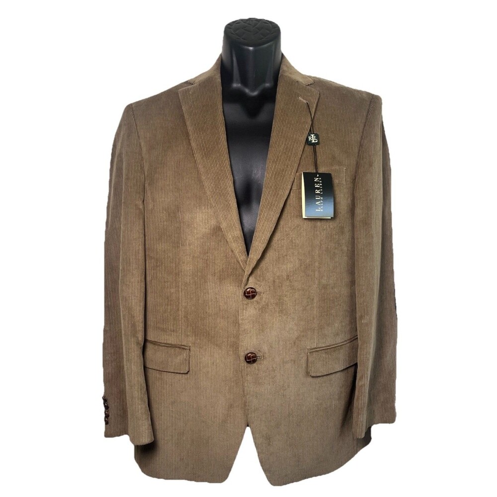 Lauren Ralph Lauren Vintage Jacket Blazer Suede Patches Coat Camel Men’s 38 NWT
